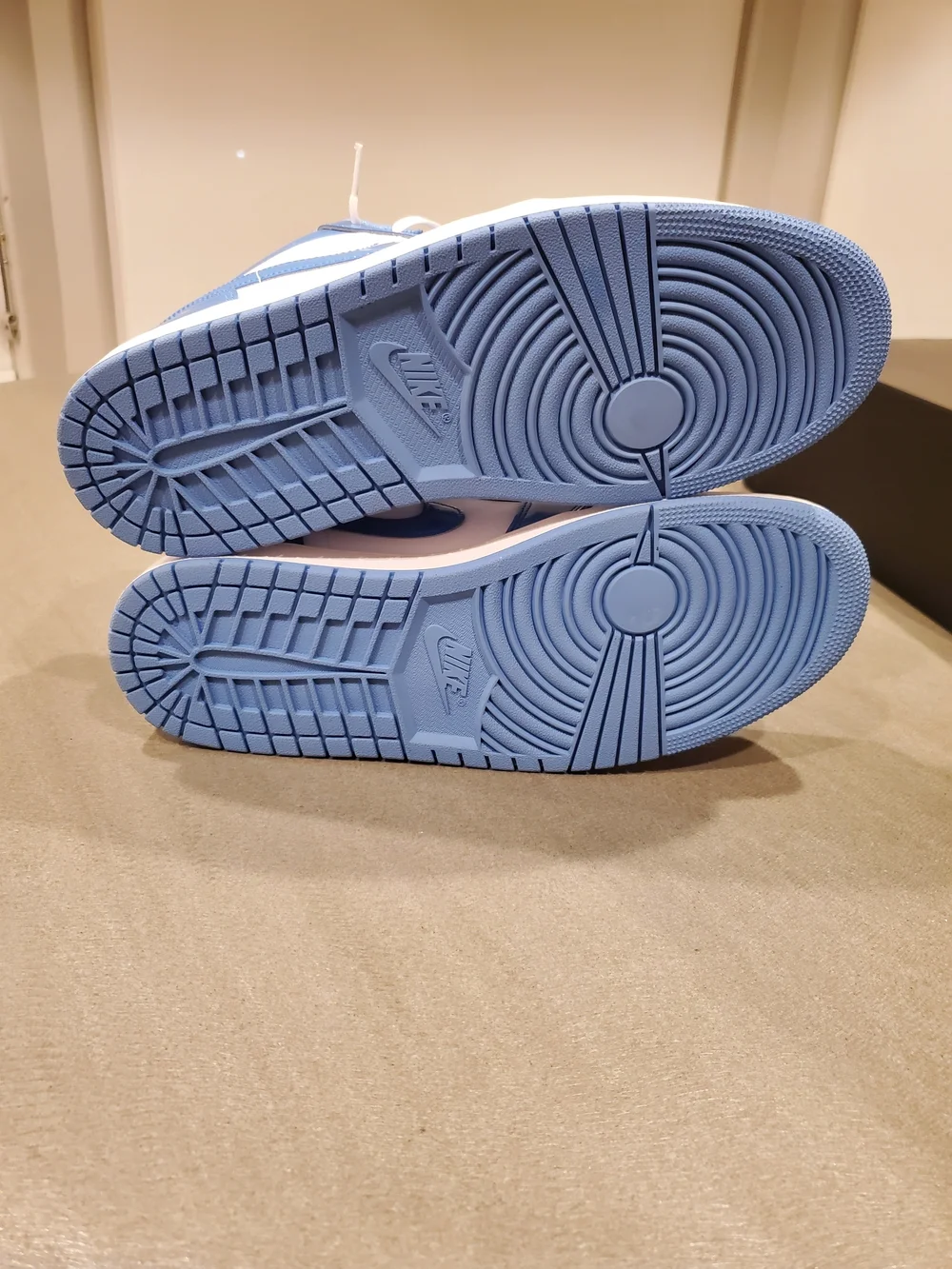 Jordan 1 Low Top Sneakers White and University Blue